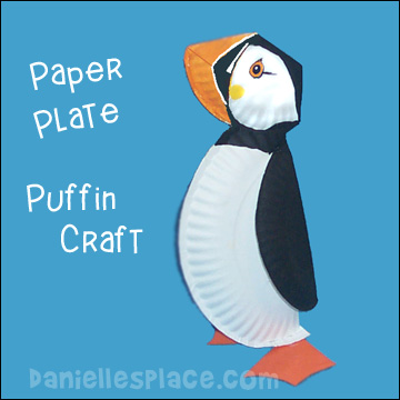 Paper Plate Puffin Craft from www.daniellesplace.com