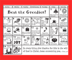 Bible craft "Beat the Greedies" Christmas Calendar Craft for Sunday School