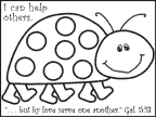 sunday school Helpful Ladybug Activity Sheet bible craft