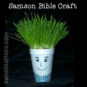 sunday school Samson with Grass Hair bible Craft