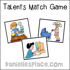 sunday school Talent Bible Match Game