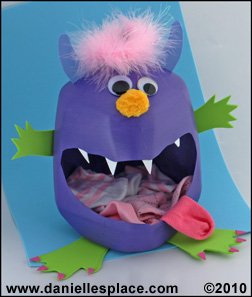 Milk Jug Sock Monster Sock Caddy Craft for Kids