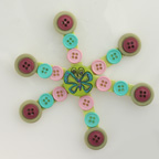 Button Craftstick Snowflake Craft