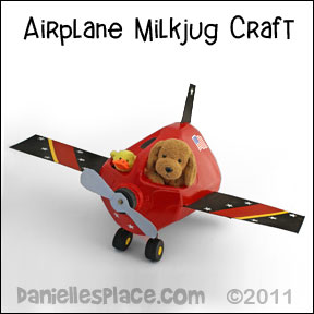 Milk Jug Air Plane Craft for Kids www.daniellesplace.com