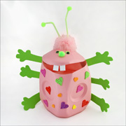 milk jug valentine Card Holder Craft
