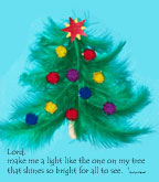 feather Christmas tree craft