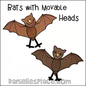 Bats with Moveable Heads Craft for Kids www.daniellesplace.com