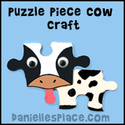 Cow Puzzle Piece Craft for Kids from www.daniellesplace.com