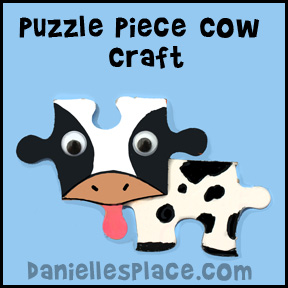 Cow Puzzle Piece Craft for Kids www.daniellesplace.com