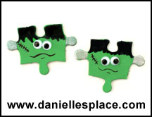 Frankenstein Magnet or Pin Puzzle Piece Craft www.daniellesplace.com