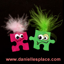 Monster  puzzle piece craft for kids www.daniellesplace.com