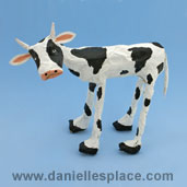 Newspaper and Masking Tape cow Craft www.daniellesplace.com