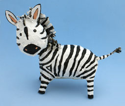 zebra newspaper and tape sculpture craft