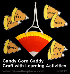 Candy Corn Caddy Craft with Learning Activities www.daniellesplace.com