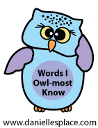 Words I Owl-most Know printable spelling help sheet www.daniellesplace.com