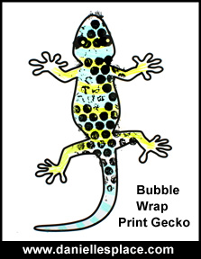 Gecko Craft for Kids Using Bubble Wrap www.daniellesplace.com