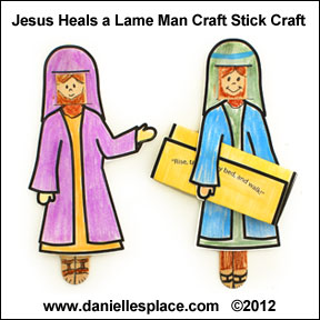 jesus heals the paralytic craft stick bible craft for sunday school