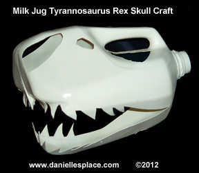 Milk Jug Tyrannosaurus Rex Skull Craft www.daniellesplace.com