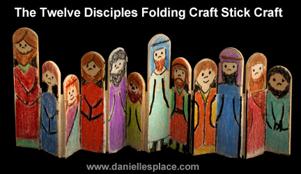 The Disciples Folding Craft Stick Bible Craft for Sunday School www.daniellesplace.com