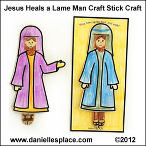 jesus heals the paralytic bible craft for childrenes ministry www.daniellesplace.com