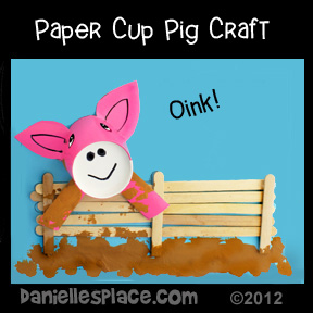 Pig Paper Cup Craft and Activity Sheet from www.daniellesplace.com