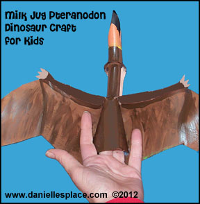 milk jug pteranodon dinosaur craft for kids www.daniellesplace.com