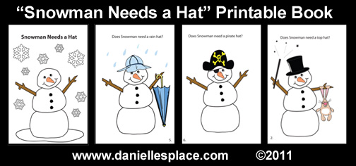 Snowman-needs-a-hat-printable-book www.daniellesplace.com