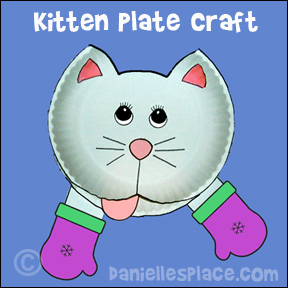 Three Little Kittens Paper Plate Craft from www.daniellesplace.com - copyright 2007