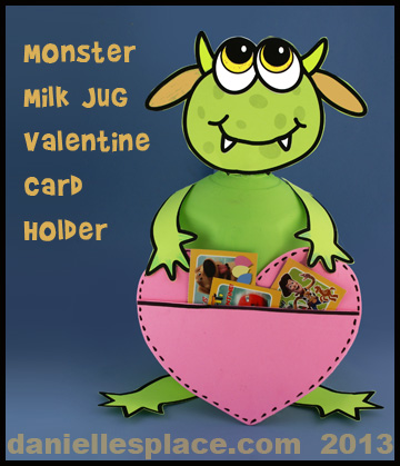 Little Monster Valentine's Day Card Holder Craft Kids Can Make www.daniellesplace.com
