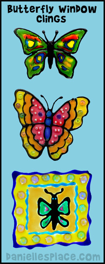 Butterfly Window Cling Craft Kids Can Make www.daniellesplace.com