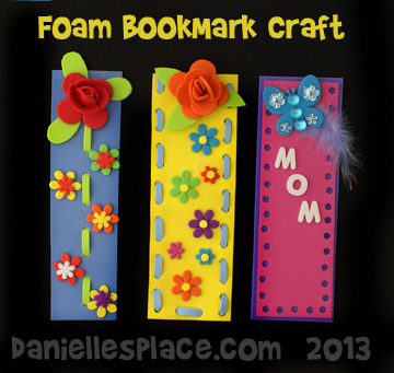 Foam Bookmark Crafts Kids Can Make for Mother's Day www.daniellesplace.com