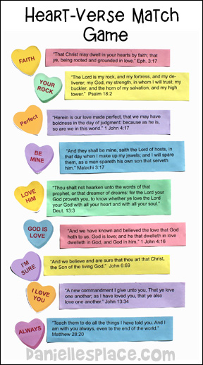 Valentine's Day Bible Game - Match the Candy Hearts to the Verse Game ...
