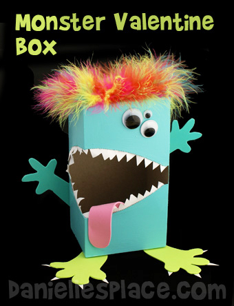 Monster Tissue Box Valentine's Day Box Craft Kids Can Make www.daniellesplace.com