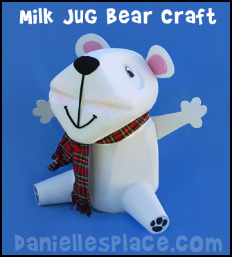 Milk Jug Bear Crafts www.daniellesplace.com