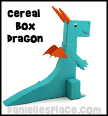 Dragon Cereal Box Craft Kids Can Make www.daniellesplace.com