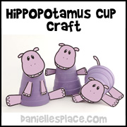 Hippopotamus Cup Craft for Kids www.daniellesplace.com