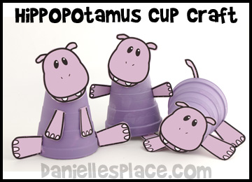 Hippopotamus Cup Craft for Kids www.daniellesplace.com Hippopotamus Cup Craft for Kids www.daniellesplace.com