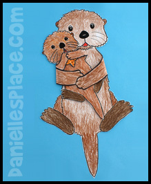 Sea Otter Mother and Baby Paper Toy