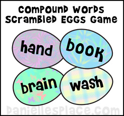 Compound Words Scrambled Eggs Game www.daniellesplace.com