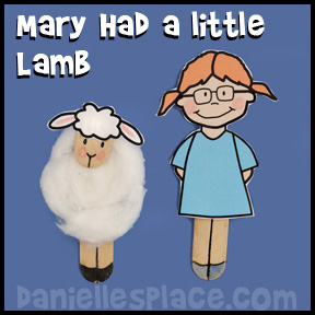 Mary Had a Little Lamb Craft from www.daniellesplace.com