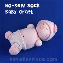 No Sew Sock Baby Craft for Kids www.daniellesplace.com