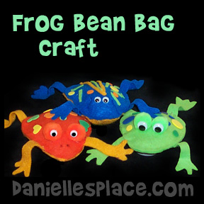 Frog Bean Bag Craft for Moses Bible Lesson on the Plagues of Egypt from www.daniellesplace.com