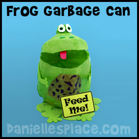 Frog Garbage Can Craft from www.daniellesplace.com