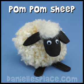 Pom Pom Sheep Craft from www.daniellesplace.com