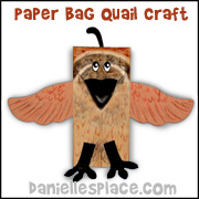 Quail Paper Bag Puppet Craft
