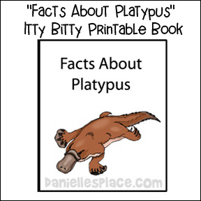 "Facts About Platypus" Itty Bitty Printable Book for Children from www.daniellesplace.com