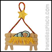 Baby Jesus in a Craft Stick Manger Craft for Sunday School