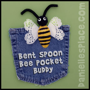 Bee Craft - Bent Spoon Bee Pocket Buddy Craft for Kids from www.daniellesplace.com