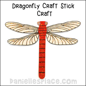 Dragonfly Craft Stick Craft for Kids from www.daniellesplace.com
