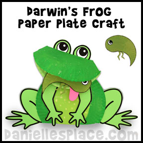 Frog Craft - Darwin's Frog Paper Plate Craft and Leaning Activity from www.daniellesplace.com